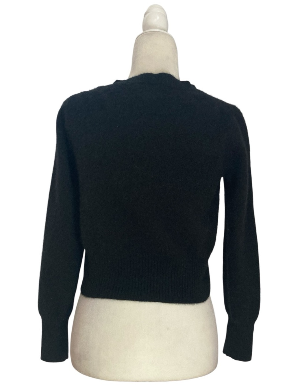 J. Crew Cropped Fit Cashmere Sweater Black Minimalist Luxe Pullover - Picture 6 of 9